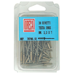 30 RIVETTI TESTA IN ACCIAIO INOX 3,2X9MM - Oreca precio