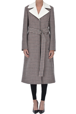 Checked print coat