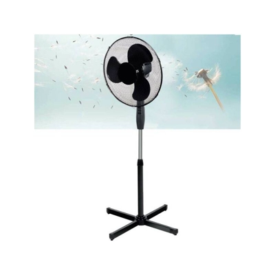 Ventilatore A Colonna Piantana 45W Pale 40Cm 3 Velocità Altezza Regolabile Nero