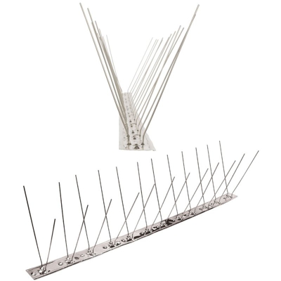 1m Dissuasori di picchi anti piccione con base flessibile d'acciaio inossidabile V2A - 2 striscia