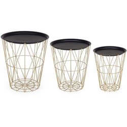 Set di 3 tavolini 'Atom' rotondo per esterno e giardino in metallo moderni en oferta