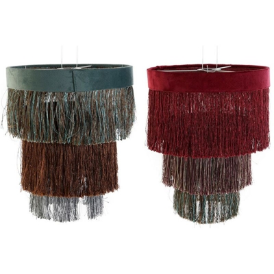 Paralume DKD Home Decor Poliestere Metallo (30 x 30 x 35 cm) (2 pcs)