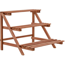 Piedistallo per Piante a 3 Mensole in Legno di Cedro 48x45x40cm - Marrone - Vidaxl en oferta