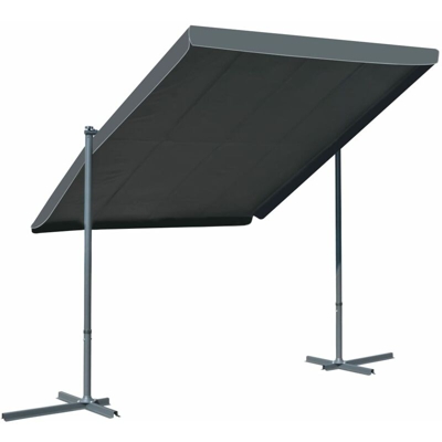 Gazebo con Tetto Retrattile Inclinabile 350x250x225cm Antracite - Antracite - Youthup