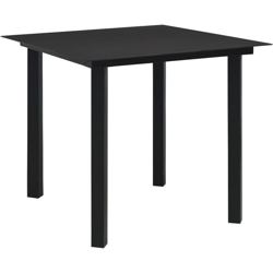 YOUTHUP Tavolo da Giardino Nero 80x80x74 cm in Acciaio e Vetro - Nero precio