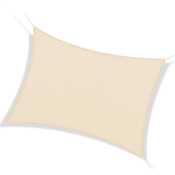 Outsunny Tenda a Vela Parasole Rettangolare Tenda da Sole Protezione Raggi UV in PE Crema, 4 x 6m en oferta