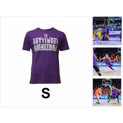 K1X T-Shirt da Basketball Göttingen BG, Taglia S, Viola, 100% Cotone