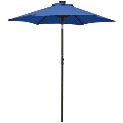 Ombrellone con LED Azzurro 200x211 cm in Alluminio - Blu - Vidaxl
