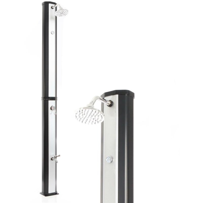 Doccia da giardino piscina a energia solare 35 litri nero-cromo