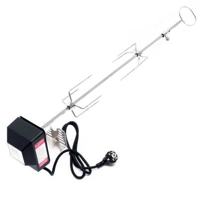 Wiltec - Girarrosto da barbecue 82cm acciaio inossidabile 2 forchettoni Utensile da spiedo