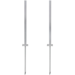 Piedini in Acciaio di Ricambio 2 pz 115 cm Argento en oferta