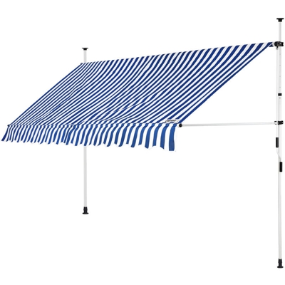 Tenda da balcone 150-400cm tenda da sole Blu/Bianco, 400cm (de) - Detex