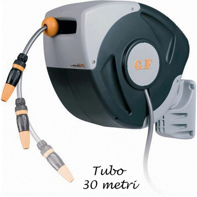 Bricoshop24 - Avvolgitubo Automatico a Muro Parete Porta Tubo Acqua per Irrigazione Innaffiare