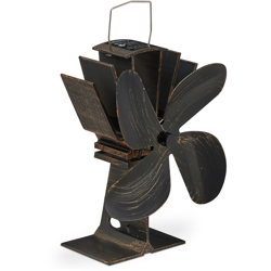 Relaxdays - Ventola per Stufa Senza Elettricità, Silenzioso, Ventilatore per Camino & Forno, Accessorio con 4 Pale, Bronzo precio