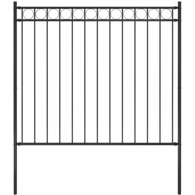 Recinzione da Giardino in Acciaio 1,7x1,5 m Nera - Nero - Youthup