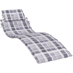 Cuscino per Lettino Prendisole a Quadri Grigi 186x58x4 cm - Multicolore - Vidaxl en oferta