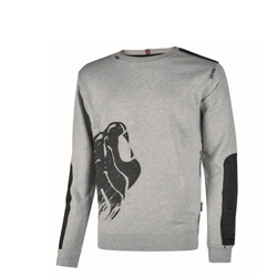 DIKE LION FELPA INVERNALE UOMO DA LAVORO FELPATA MAGLIA GIROCOLLO COTONE-XL-Grigio Chiaro XL Grigio Chiaro - Upower precio