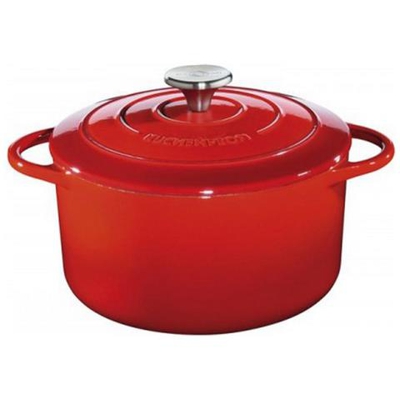 Casseruola Rotonda In Ghisa Smaltata 24 Cm Rossa - 0401001424