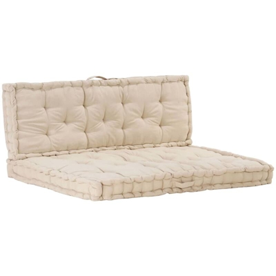 YOUTHUP Cuscini per Pallet e Pavimento 2 pz in Cotone Beige - Beige