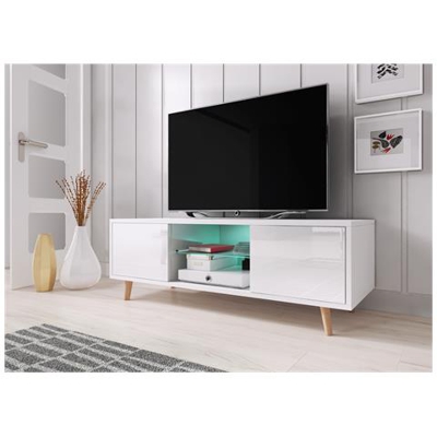 Cindi Mobile Tv Scandinavo Minimalista. Con Illuminazione A Led. Colore Bianco.