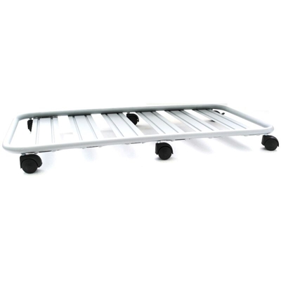 Carrello sottovaso rettangolare 'profilo tubolare' con ruote cm. 100 ALLUMINIO