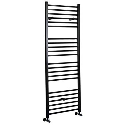 Hudson Reed Nox Scaldasalviette Piatto di Design Verticale - Termoarredo Bagno ad Acqua Calda - Acciaio Nero - 919W - 1600 x 600mm