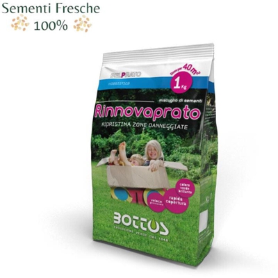 RINNOVAPRATO Semi per zone danneggiate prato da 1 KG - Bottos