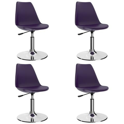 Sedie Da Pranzo Girevoli 4 Pz Viola In Similpelle