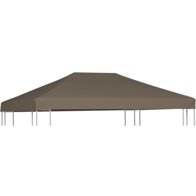 Copertura Superiore per Gazebo 310 g/m² 3x3m Grigio Talpa - Marrone - Vidaxl