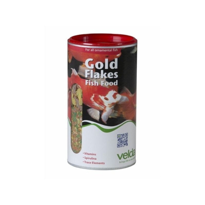 Gold Flakes Fish Food 1250ml/100gr - mangime base in fiocchi per tutti i pesci da laghetto - Velda