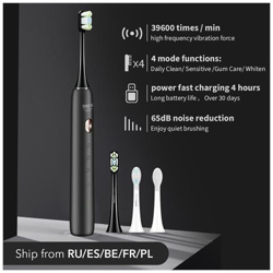 Spazzolino Da Denti Elettrico Sonico Xiaomi Mijia Spazzolino Da Denti Impermeabile Per Adulti A Ricarica Rapida Ad Ultrasuoni Automatico Aggiornato | Spazzolini Da Denti Elettrici características