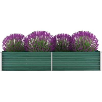 Letto Rialzato Giardino in Acciaio Zincato 240x80x45 cm Verde