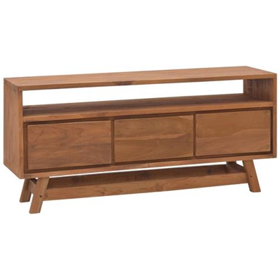 Mobile Porta Tv 110x30x50 Cm In Legno Massello Di Teak