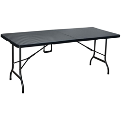 Tavolo rettangolare nero richiudibile salvaspazio polyrattan levante - Fraschetti precio