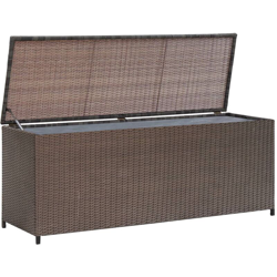 Baule da Giardino Marrone 120x50x60 cm in Polyrattan - Marrone - Youthup características