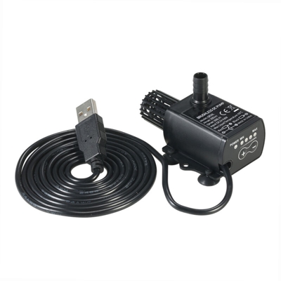 Decdeal - Pompa acqua brushless DC, USB, DC5V, 4.8W, prevalenza 3 metri, QR50L-nero