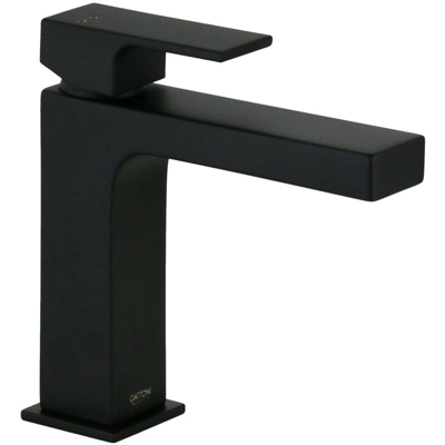 Gattoni Rubinetteria - Miscelatore lavabo modello quadro nero opaco Gattoni Kubik 2582/25NO | Nero opaco - Senza piletta di scarico