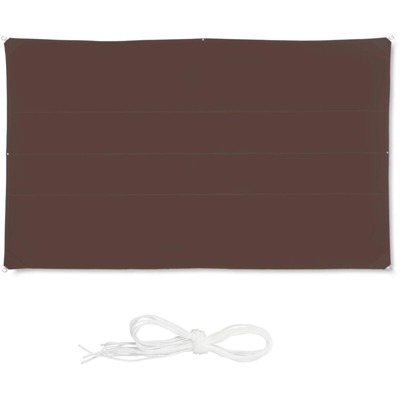 Relaxdays - Tenda a Vela Rettangolare, Idrorepellente, Anti UV, Corde di Supporto, Terrazza, Giardino, LxP: 4x6 m, Marrone