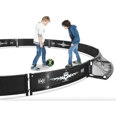 Solo Shops - SOLO campo panna con 2 porte da calcio integrate. Ovale 795x488cm - nera. Robusto telaio zincato e pannelli in PVC. Adatto anche a