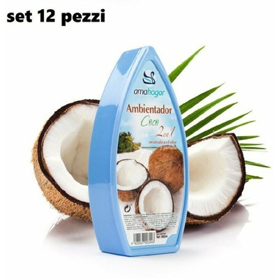 Set 12 Deodoranti Gel Profumo Ambiente Assorbi Odori Fragranza Cocco