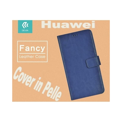 custodia a libro in pelle per huawei y6 2015 blu lif defan206n