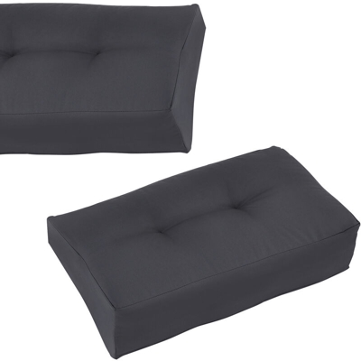 [en.casa] - 1x cuscino angolare per divano palette euro [grigio scuro] cuscino per palette per fuori e dentro