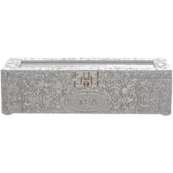 Altri - Scatola portabustine In alluminio, con decoro bianco en oferta