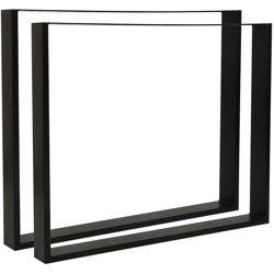 Set di 2 gambe da tavolo rettangolari in acciaio, gambe per mobili, gambe da tavolo in metallo 90 * 72 cm - nero precio