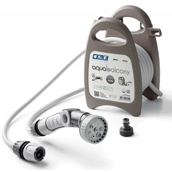 Tubo Giardino Pompa Acqua 10mt con Avvolgitubo a Parete Pistola 8 Getti Tortora en oferta