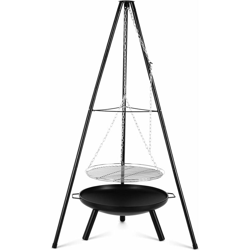 MVPOWER Braciere da Giardino, Griglia Barbecue Sospesa con Treppiede, Catena Regolabile in Altezza (200 cm), 8-10 Persone, Adatto per Giardino, características