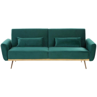 Divano letto 3 posti in velluto verde EINA