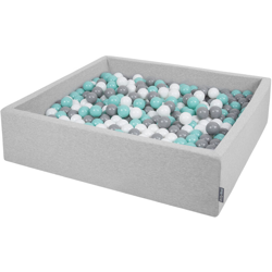 120X30cm/600 Palline ? 7CM Quadrato Piscina Di Palline Colorate Per Bambini Fabbricato In EU, Grigio Chiaro:Bianco/Grigio/Turchese Chiaro - grigio precio