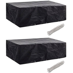 vidaXL Coperture Arredi Giardino in Polyrattan 8 Occhielli 2pz 300x140cm - Nero en oferta