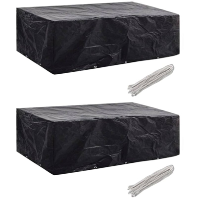 vidaXL Coperture Arredi Giardino in Polyrattan 8 Occhielli 2pz 300x140cm - Nero